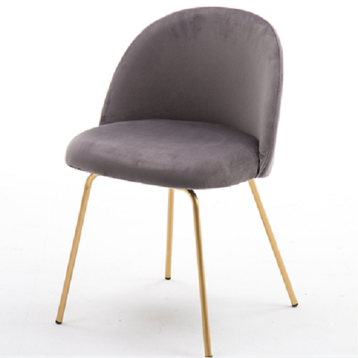 Modern Comfy Pink Cozy Contemporary Blend Upholstered Velvet Seat Dining Side Chair With Metal Frame Golden Legs