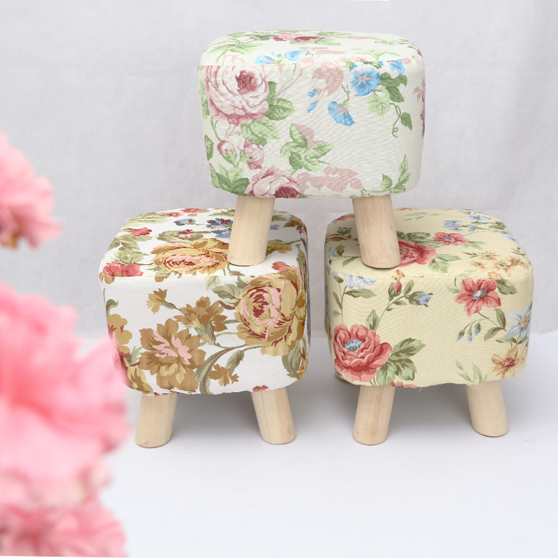 Simple Direct sales home solid wood round low stool creative cute chair stools