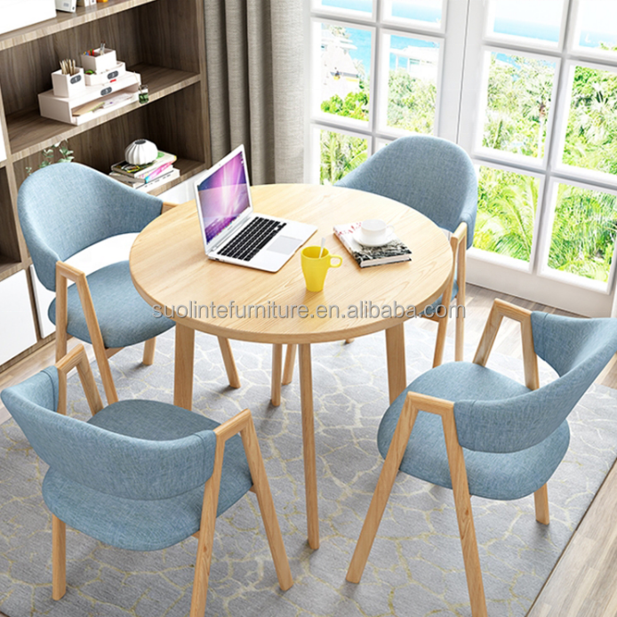 modern minimalist restaurant coffee shop fabric seat wooden chair dinning Nordic coffee lounge chair fabric wooden dinning chair