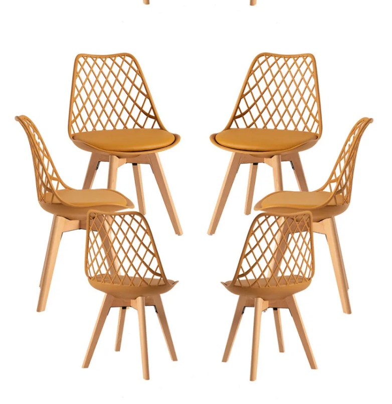 New Design Gross Tulip Cafe Plastic Wood Leg Tulip Dining Room Chairs