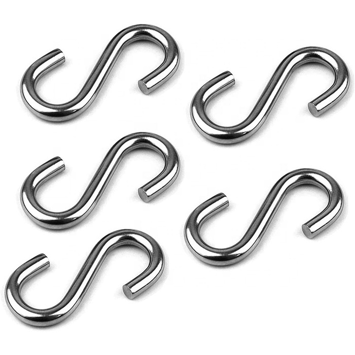 Factory Customized Stainless Steel S hooks Zinc Plating Bedroom Clothing Hanging Hooks