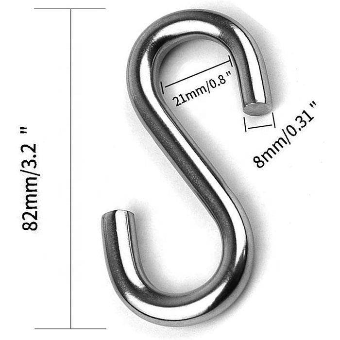 Factory Customized Stainless Steel S hooks Zinc Plating Bedroom Clothing Hanging Hooks