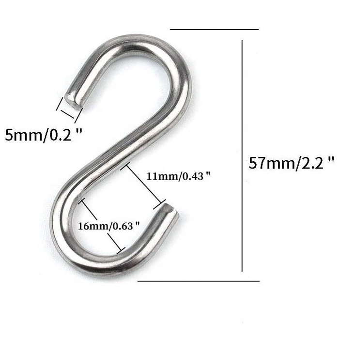 Hot sale Factory Customized Stainless Steel S hooks Zinc Plating Bedroom Clothing Hanging Hooks