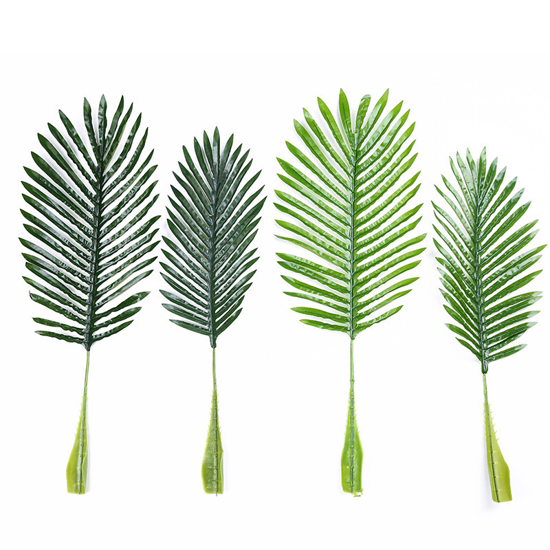 Artificial plastic glued green leaf arrangement artificial palm tree leaves palm leaves artificial