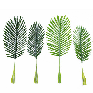 Artificial plastic glued green leaf arrangement artificial palm tree leaves palm leaves artificial