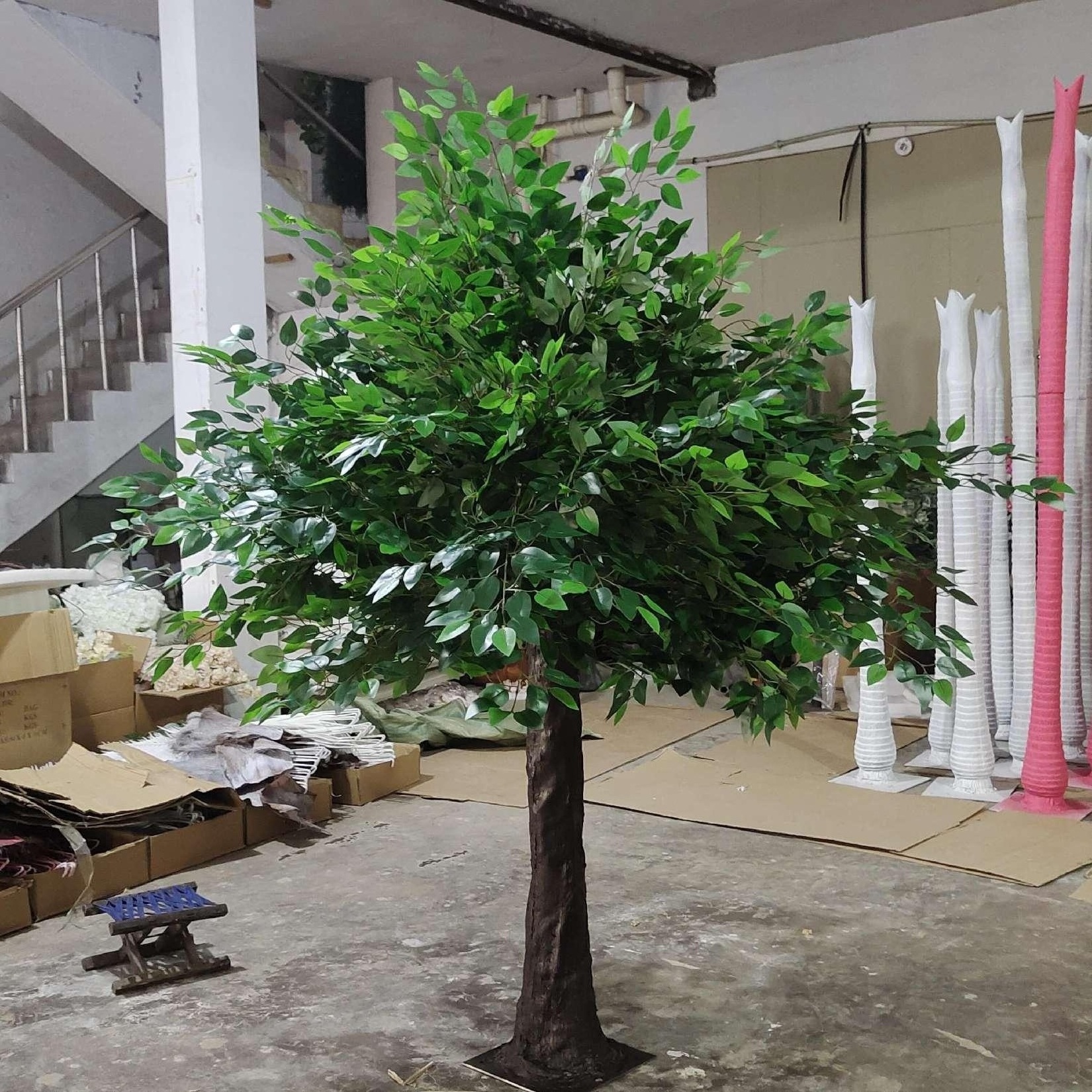 SN-L062 Outdoor Indoor Ficus Green Plant Tree Fiberglass Landscape Large Tall Banyan Artificial Trees