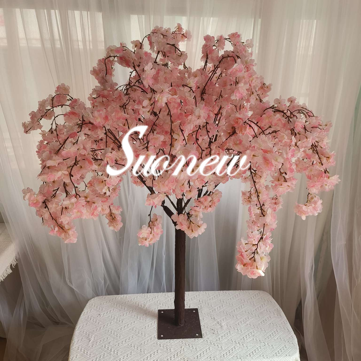 SN-TG002 Suonew Thickness Hanging 4ft 120cm faux white wedding table artificial cherry blossom tree centerpiece