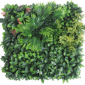 SN-9033 Indoor outdoor Decor plastic backdrop panel hanging faux artificial green plant leaves grass wall