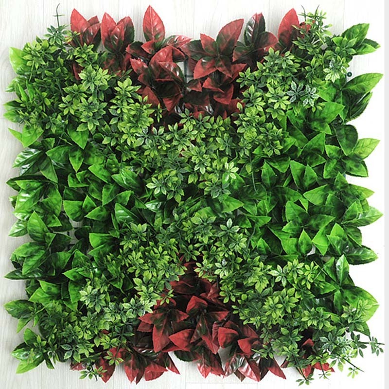 SN-9033 Indoor outdoor Decor plastic backdrop panel hanging faux artificial green plant leaves grass wall