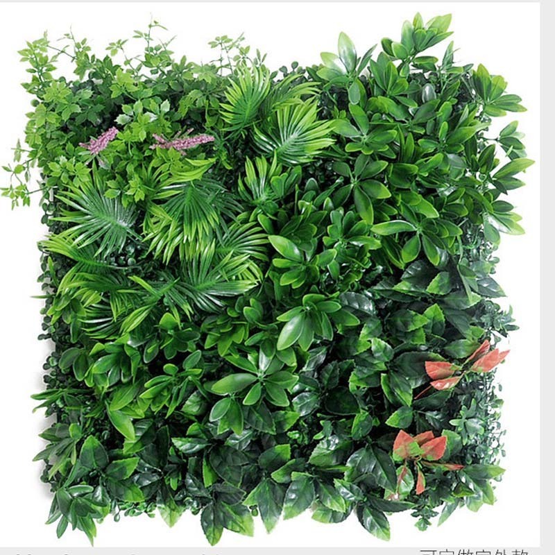 SN-9033 Indoor outdoor Decor plastic backdrop panel hanging faux artificial green plant leaves grass wall