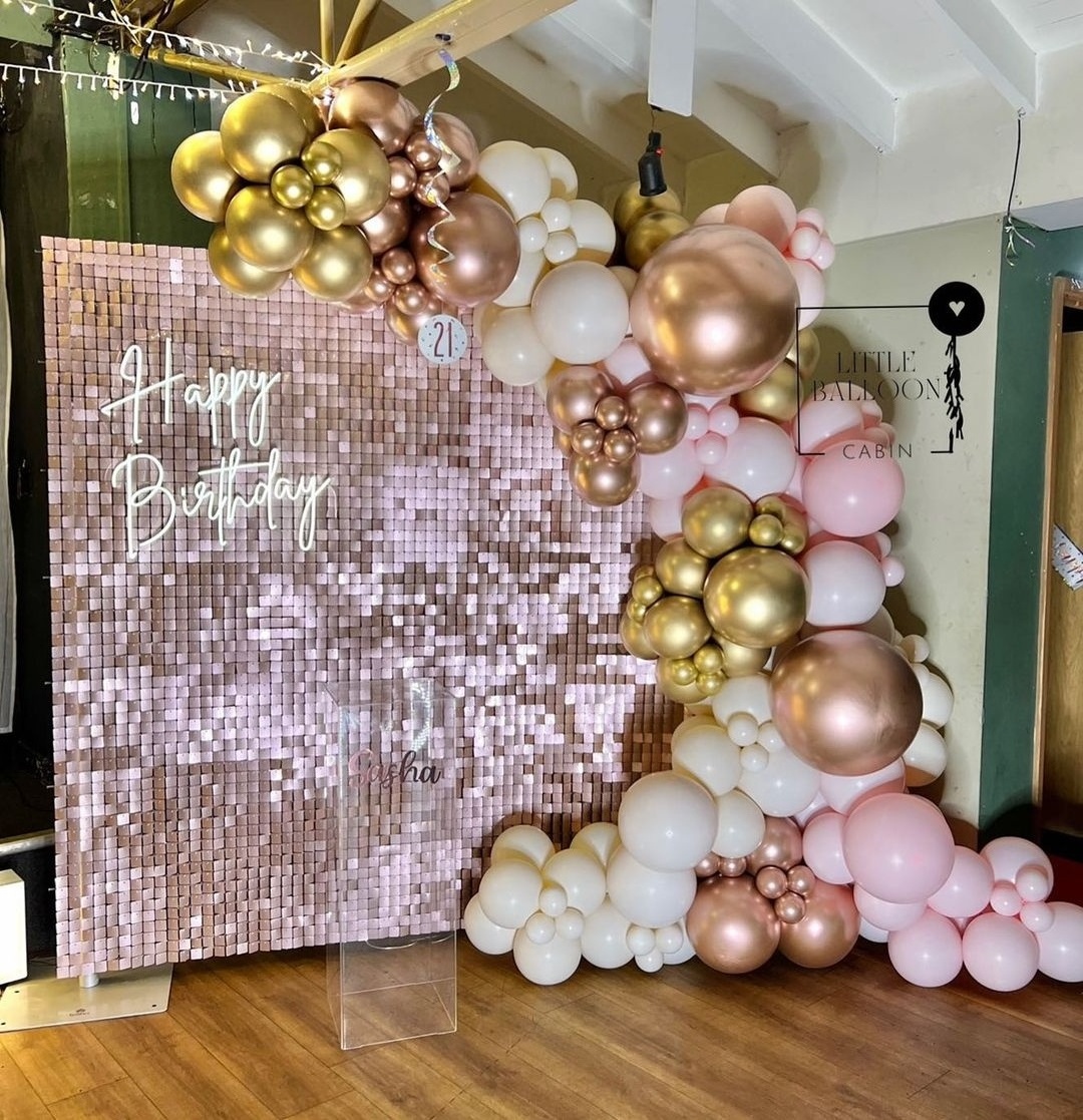 SN-L1010 High quality Wedding Party Events Stage Backdrop Stunning Sparking  Mirror Gold Sequin Shimmer Wall Panels