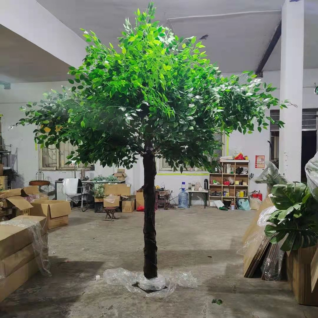 SN-L062 Outdoor Indoor Ficus Green Plant Tree Fiberglass Landscape Large Tall Banyan Artificial Trees