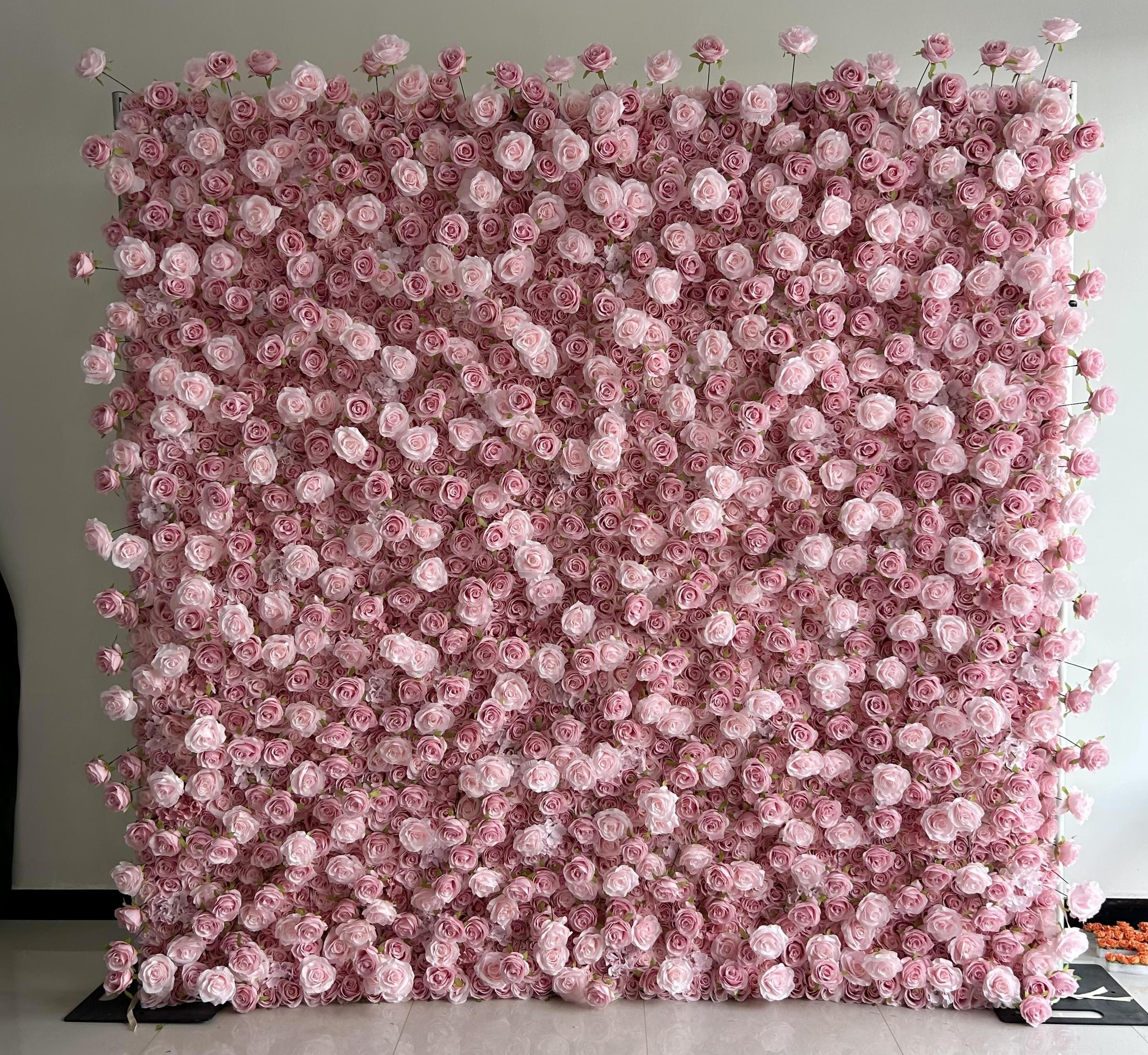 SN-FW01 wedding decorations 3d 5d  blue white pink green purple red Rose artificial roll up flower wall backdrop  8ft x 8ft