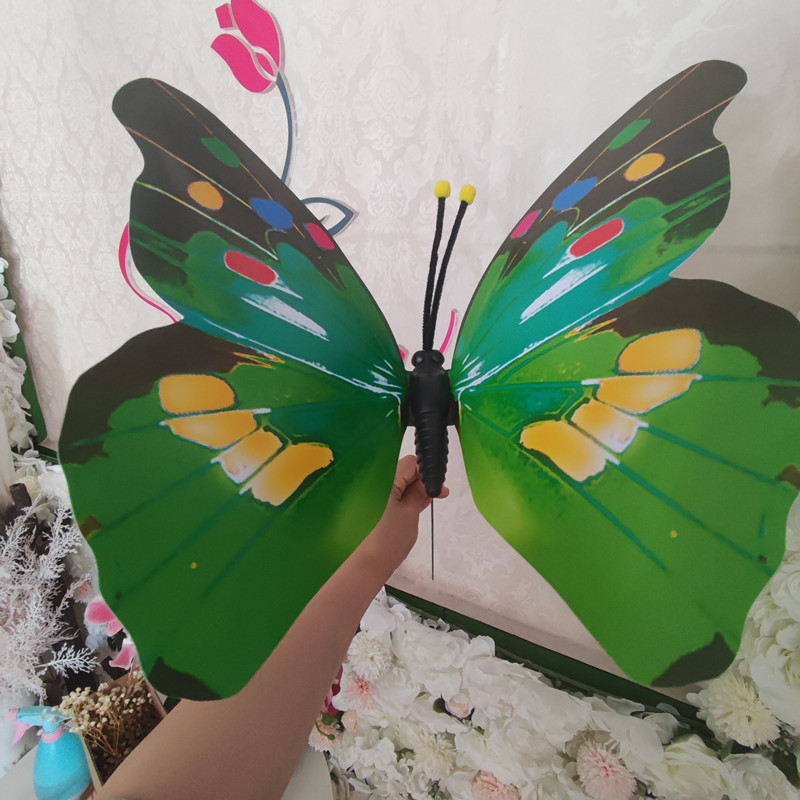 SN-VL001 3d butterfly wall decoration ceiling hanging artificial giant large PVC garden butterfly wedding party decorations