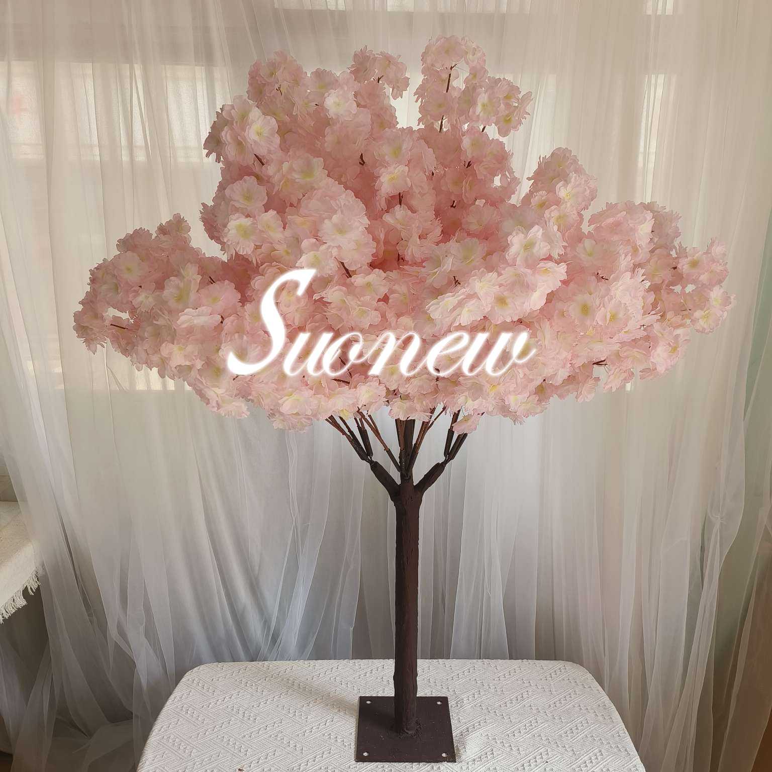 SN-TG002 Suonew Thickness Hanging 4ft 120cm faux white wedding table artificial cherry blossom tree centerpiece