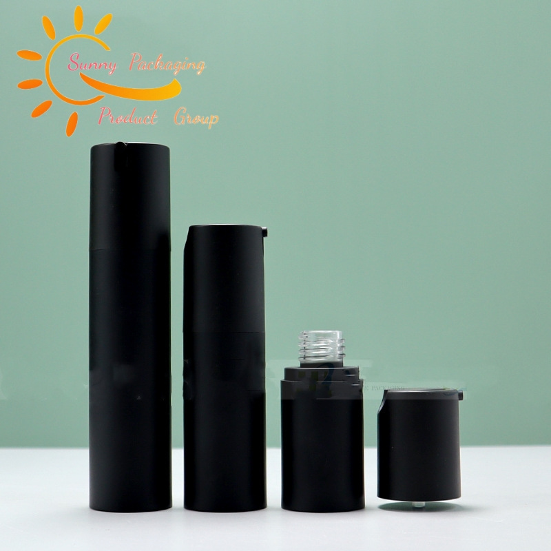 Black Gold Color 15ml 30ml 50ml Refillable U Shape Travel Skin Care Containers Oil Airless Pump Bottle