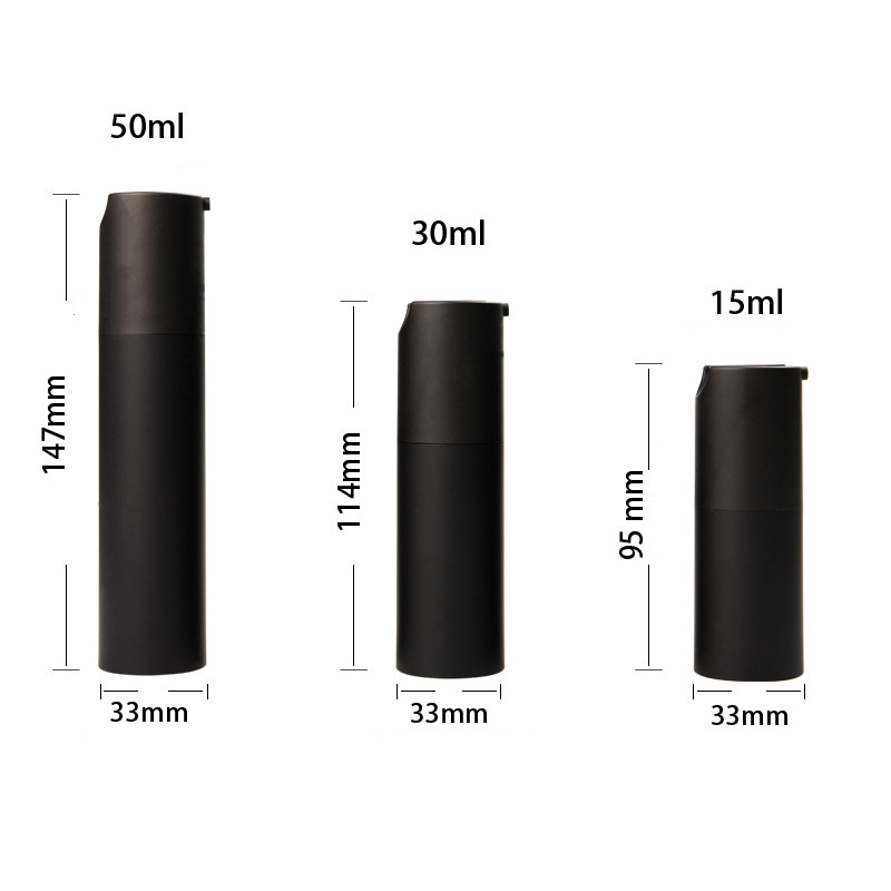 Black Gold Color 15ml 30ml 50ml Refillable U Shape Travel Skin Care Containers Oil Airless Pump Bottle