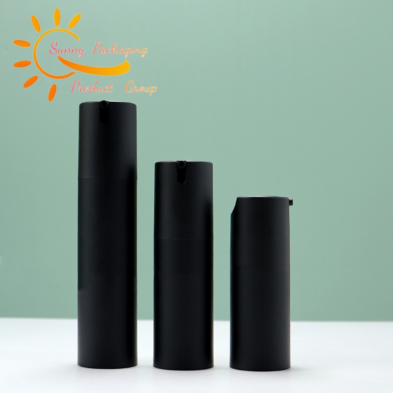 Black Gold Color 15ml 30ml 50ml Refillable U Shape Travel Skin Care Containers Oil Airless Pump Bottle