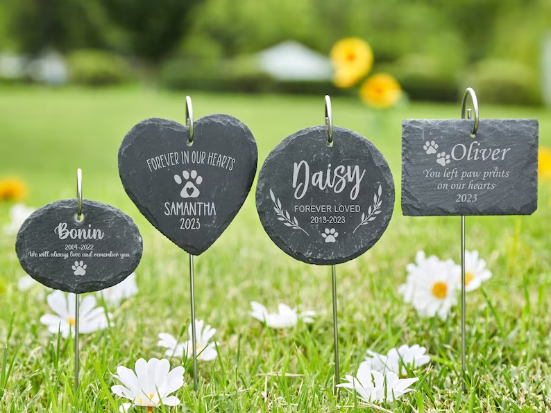 Dog Cat Memorial Gift Pet Remembrance Gift Pet Grave Marker Personalized Pet Memorial Stone for Garden