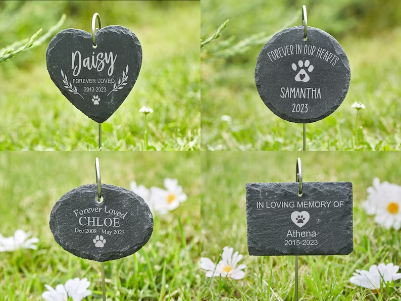 Dog Cat Memorial Gift Pet Remembrance Gift Pet Grave Marker Personalized Pet Memorial Stone for Garden