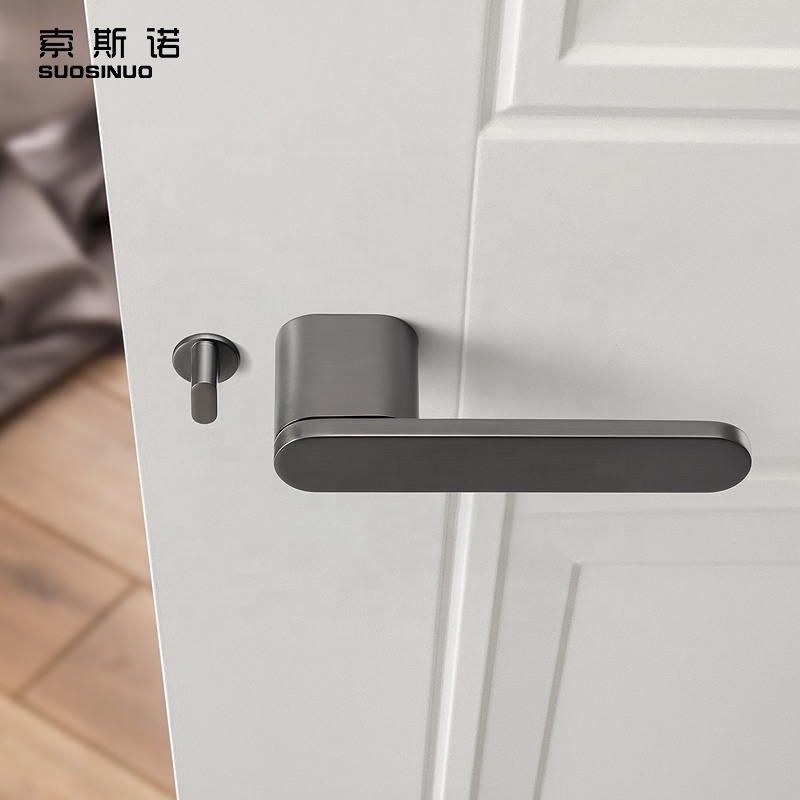 Simple Design Door Knob Black Gray Bathroom Knob High Standard designer style Interior Door Lock and handle locks for door