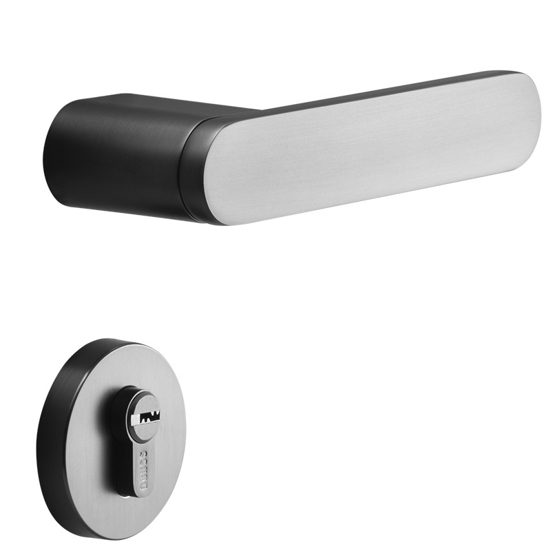 Nordic Door Lock Indoor Silent Room Door Bedroom Magnetic Black Gray Split Door Sets For Home Use