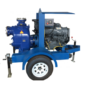 Customized 4 inch 6 inch 8 inch Mobile Trailer Diesel Driven Self Priming Dirty Water Pump