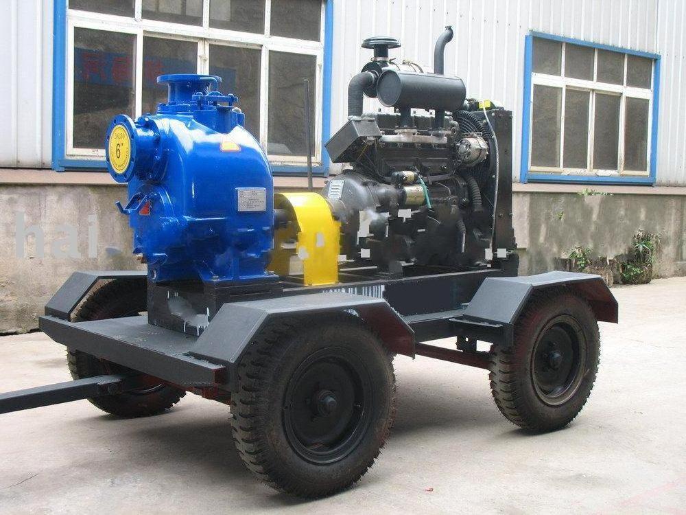 Customized 4 inch 6 inch 8 inch Mobile Trailer Diesel Driven Self Priming Dirty Water Pump