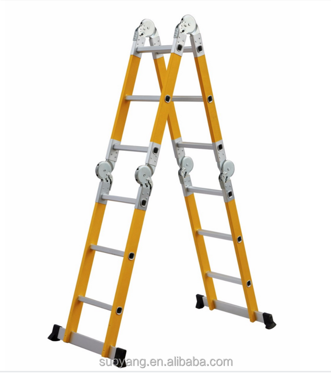 new compact fiberglass telescopic Folding ladder