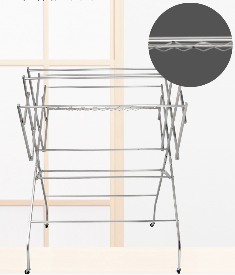 Stainless Steel Clothes Drying Rack with Shoe racks Standing Cloth Hanger for Laundry Room