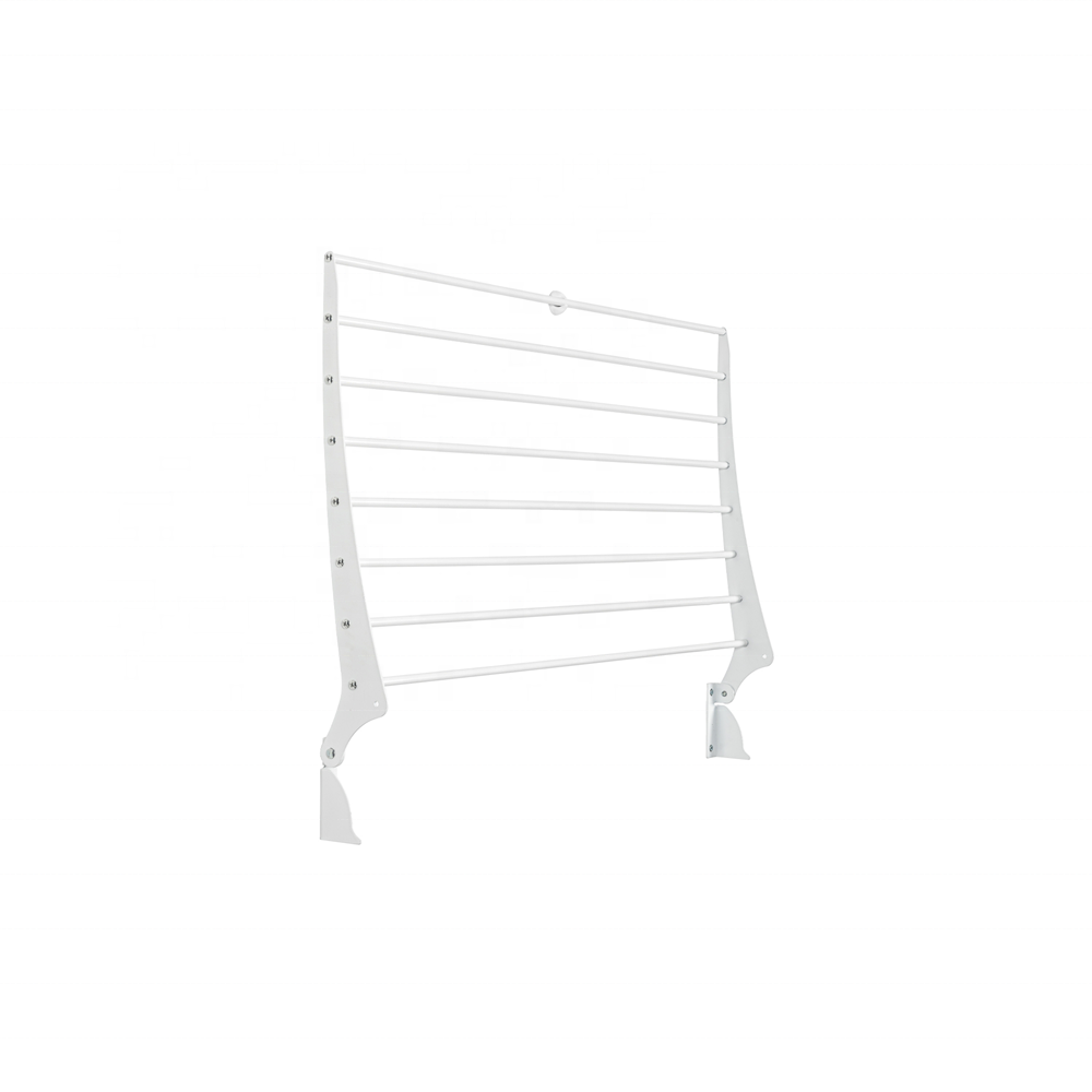 120cm Aluminium Vertical Folding Wall Mounted Clothes Drying Laundry Rack Indoor Clothes Line Hanger