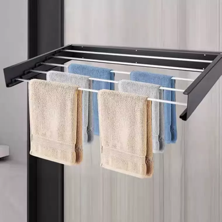 SoYoung stainless steel clothes drying rack wall mounted folding clothes hanger retractable drying rack clothes