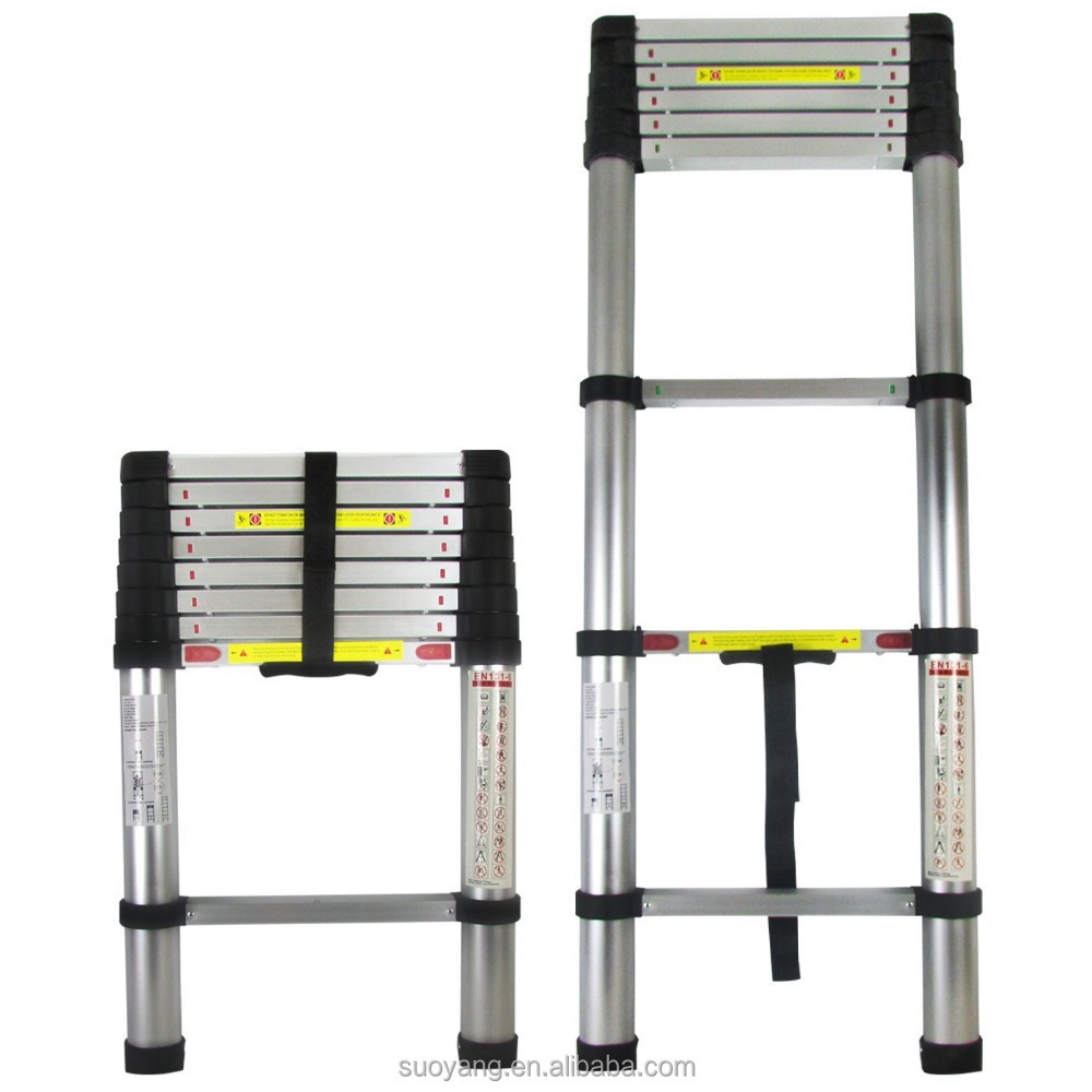 2017 NEW LIGHTWEIGHT AND STRONG 3.2M(12.5FT) EN131-6 telescopic ladder aldi ladder with heavy duty 150kgs