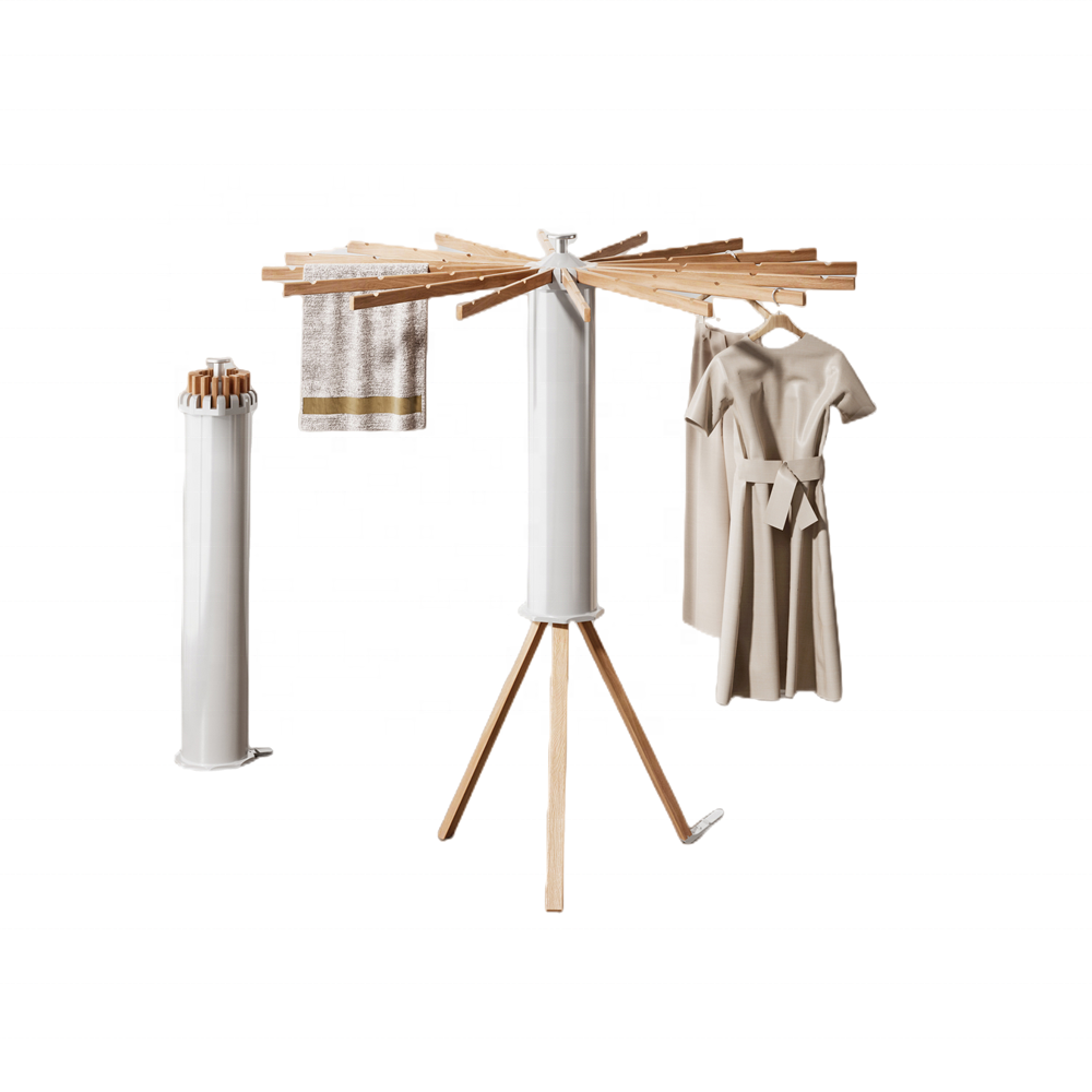 High Quality Wooden Small Space Folding Clothes Airer Drying Laundry Rack Stand For Indoor Outdoor