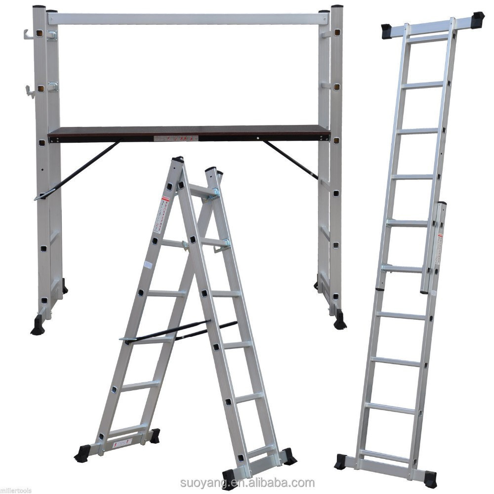 Aluminum scaffolding ladder with best price 6063T5 EN131 certificate SGS, folding step ladder hinge