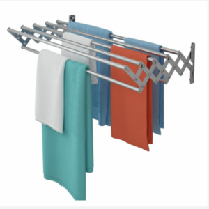 Wall Mounted Clothes Drying Rack Stainless Steel Accordion Retractable Drying Rack for Laundry Room Bathroom Tower