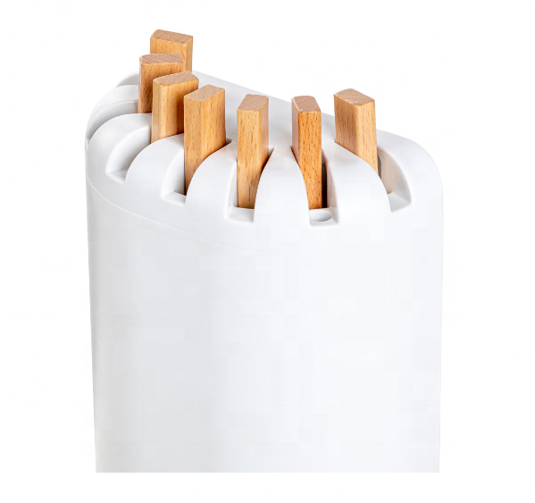 2024 New Arrival White Color Mini Wooden Rods Tripod Clothes Drying Rack With 7 Wood Rods