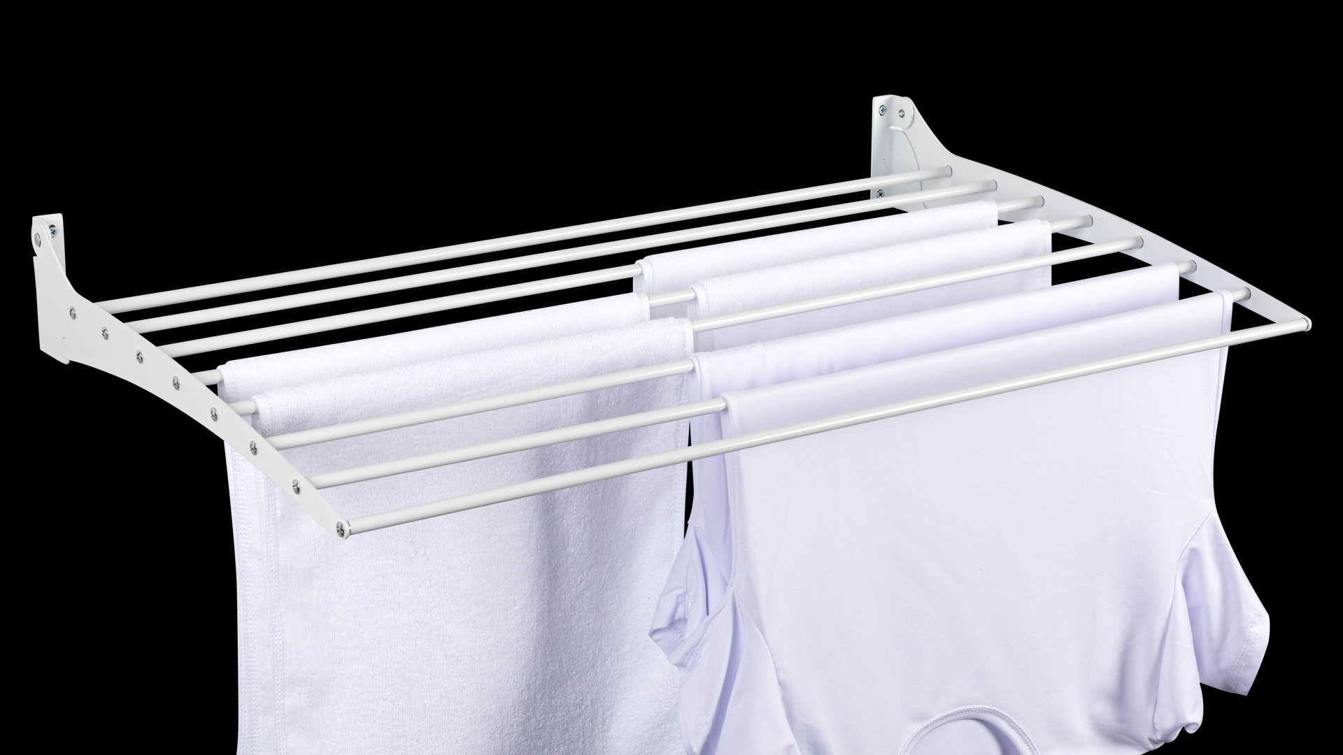 white wall mounted folding clothes hanger laundry drying rack cloth drying racks 8 poles