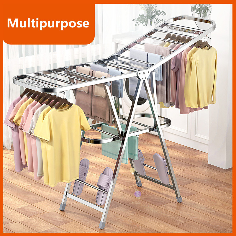 Laundry metal hanging clothes storage stainless steel drying rack for house use