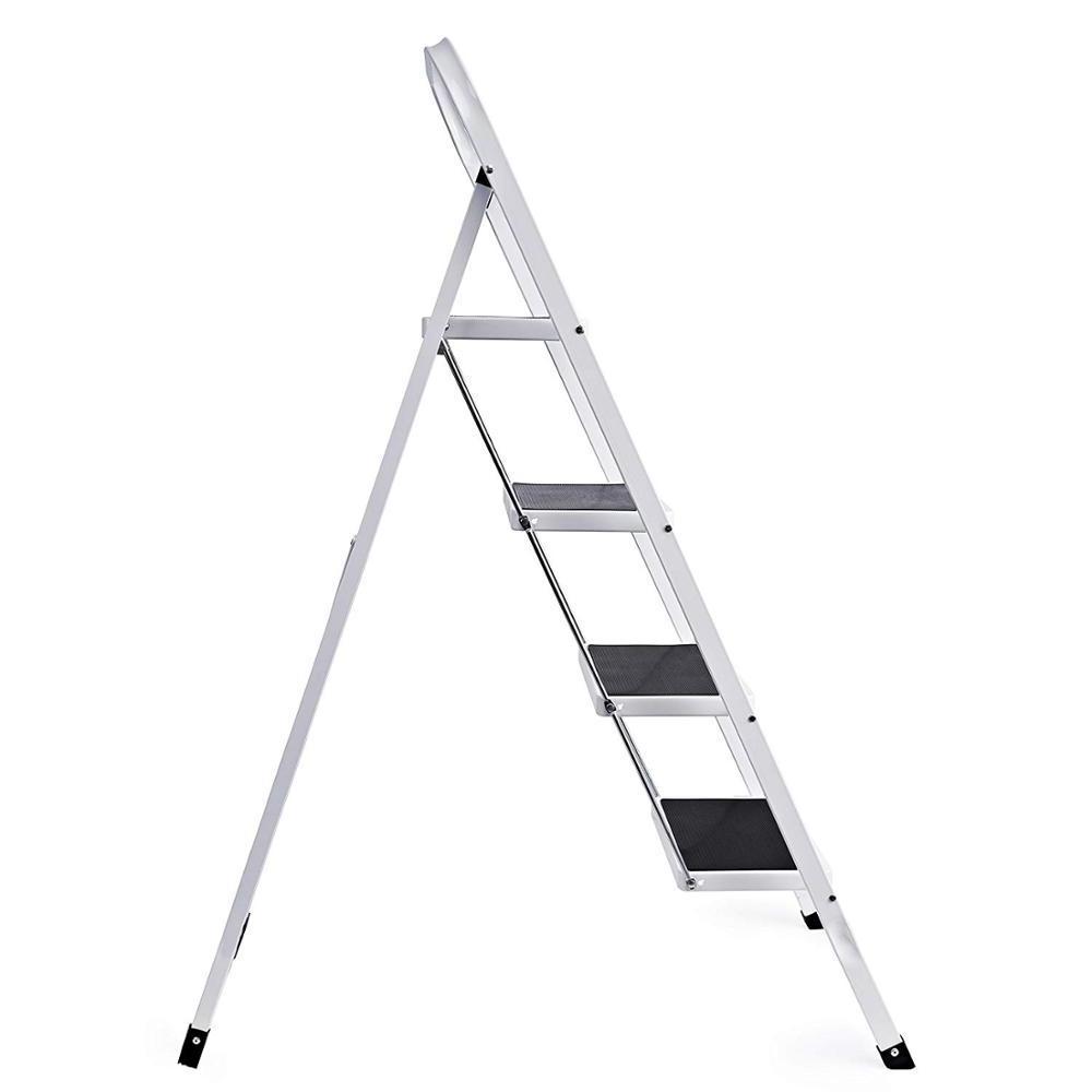 Folding Step Stool Ladder 3 Steps Compact Steel Lightweight Portable for Home Domestic Ladders EN 131