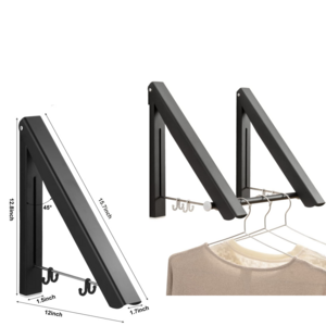 Triangle Retractable Folding Wall Mounted Clothes Hanger Rack Heavy Duty Hanging Clothes Laundry Display Rack Clothes Rack