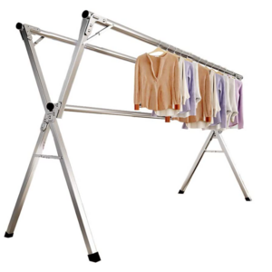 Home use stainless steel stable metal pipe foldable clothes drying laundry rack