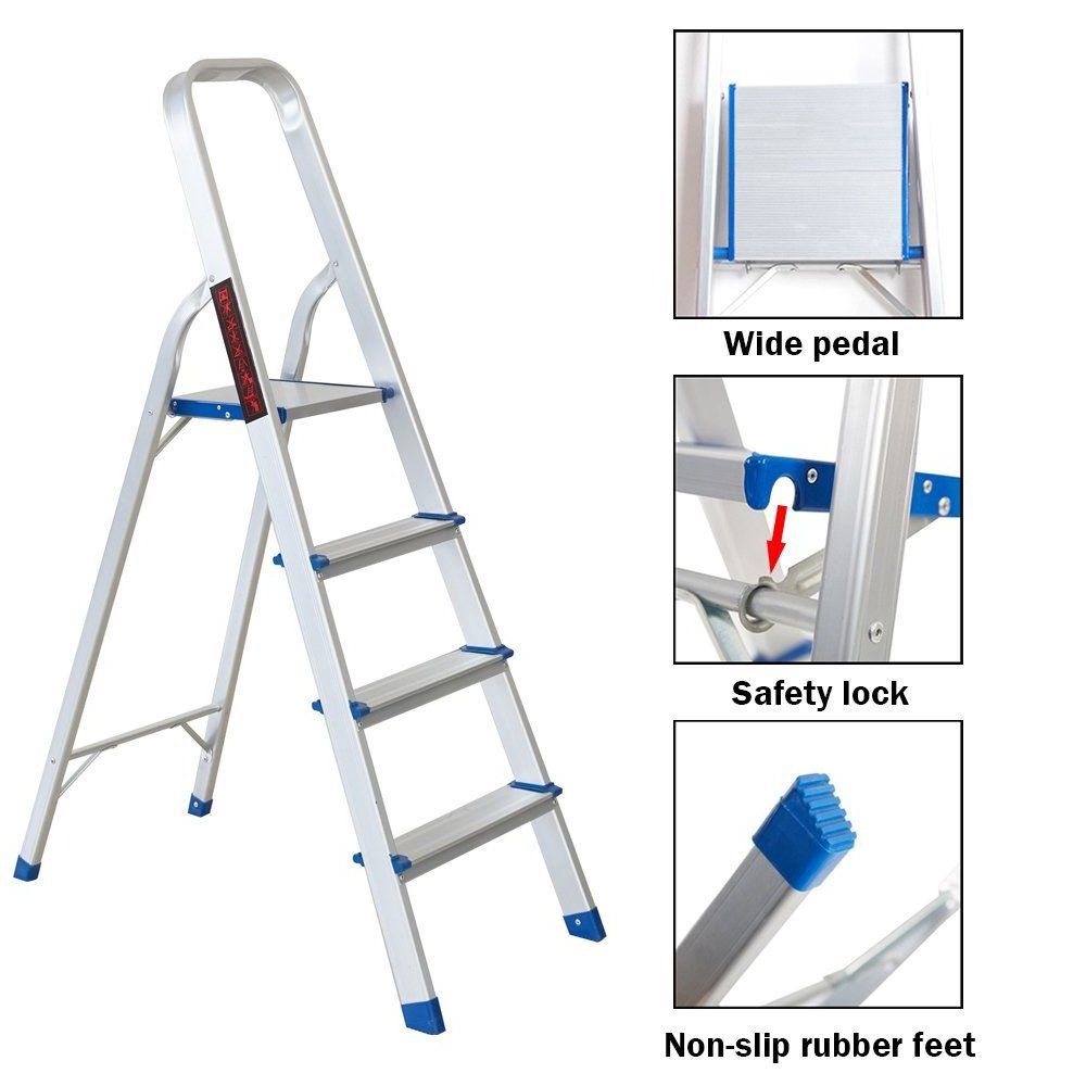 Steps Retractable Attic Ladder Hot Sell Safety 3 Aluminum Industrial Ladders EN131 5 Steps 2 Years 153*45*89CM 160*45*13CM 1.2mm