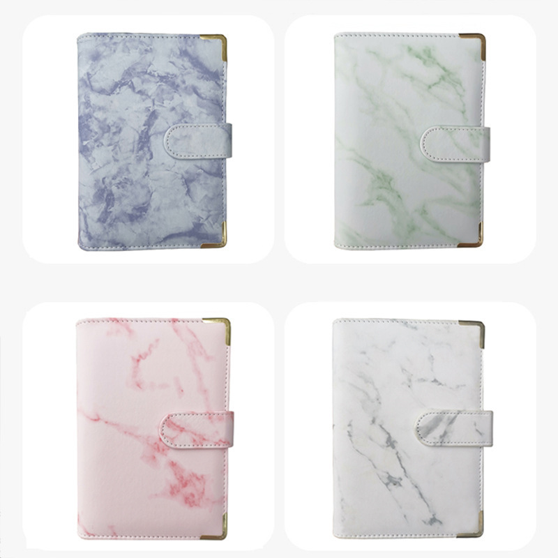 2023 Marble A6 Ring  Budget Binder Wallet of PU Leather Cover Binder Bulk with Cash Envelopes & Expense Budget Sheets