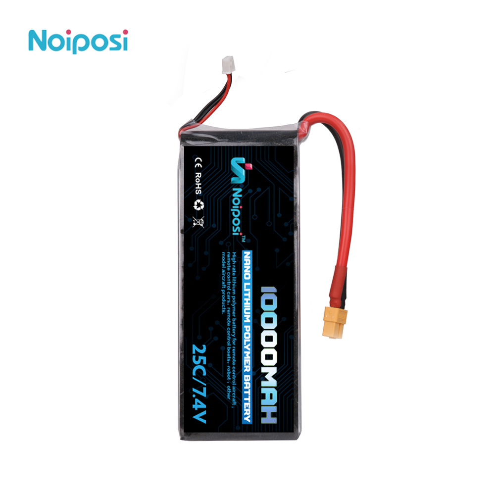 High Capacity Lipo Battery 10000mAh 7.4V 2S 25C Burst 50C RC lithium polymer Battery Pack for Hobby UAV