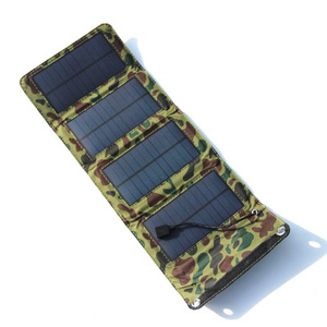 Camouflage7W Portable Foldable Outdoor Solar USB Charger Pack For Laptop Tablet Phone Solar Panel Manufacturer