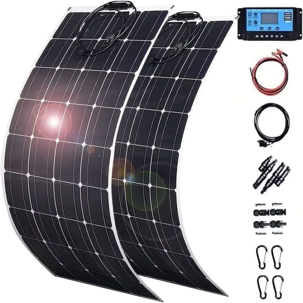 Flexible Solar Panel 80W 12V 18V ETFE solar charger Flexible Solar Panel Kit Narrowboats For Boats Roof With Cables