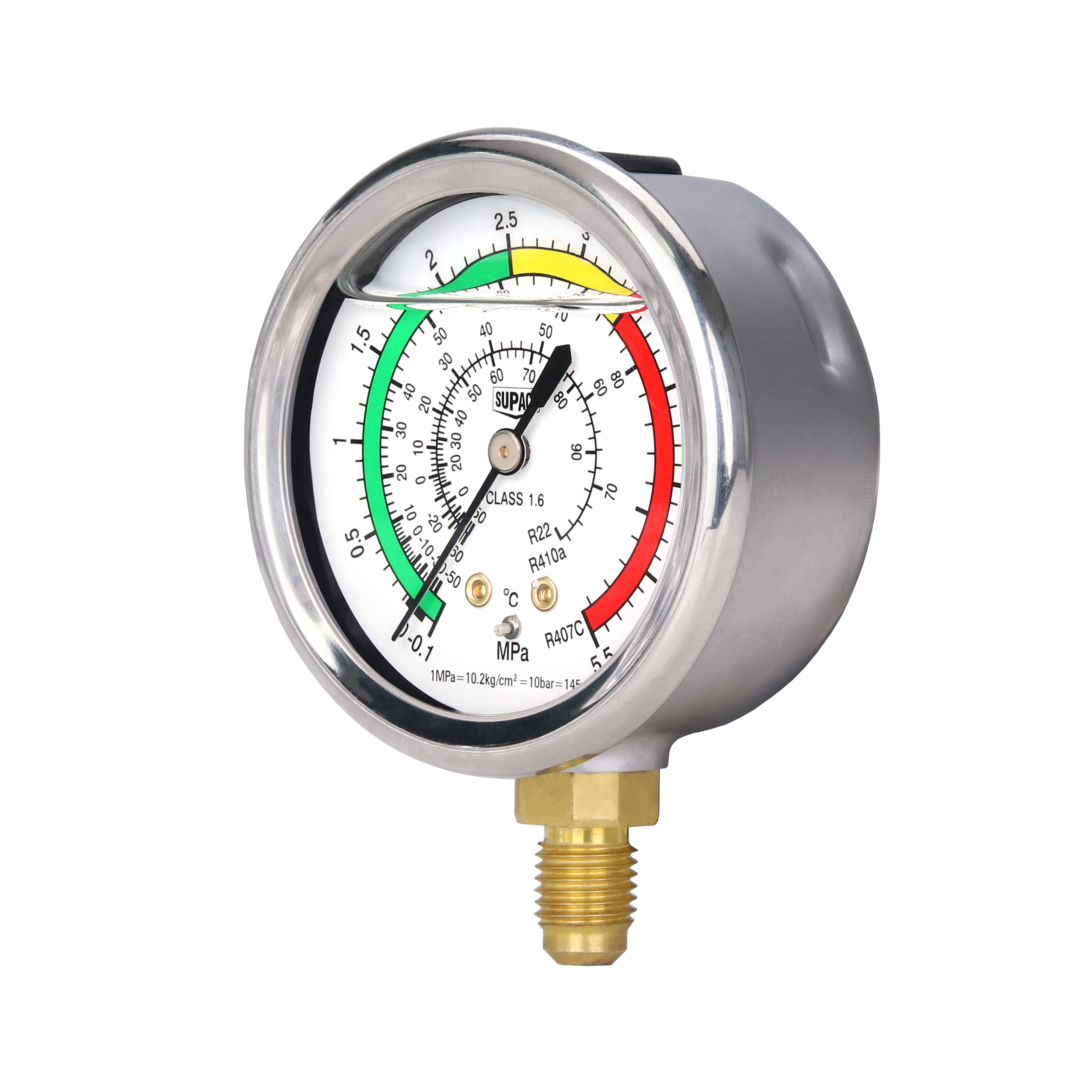 Wholesale Refrigerant Manifold Pressure Gauges Pressure Vacuum Gauges Oil Filled Refrigeration Compound Pressure Gauge