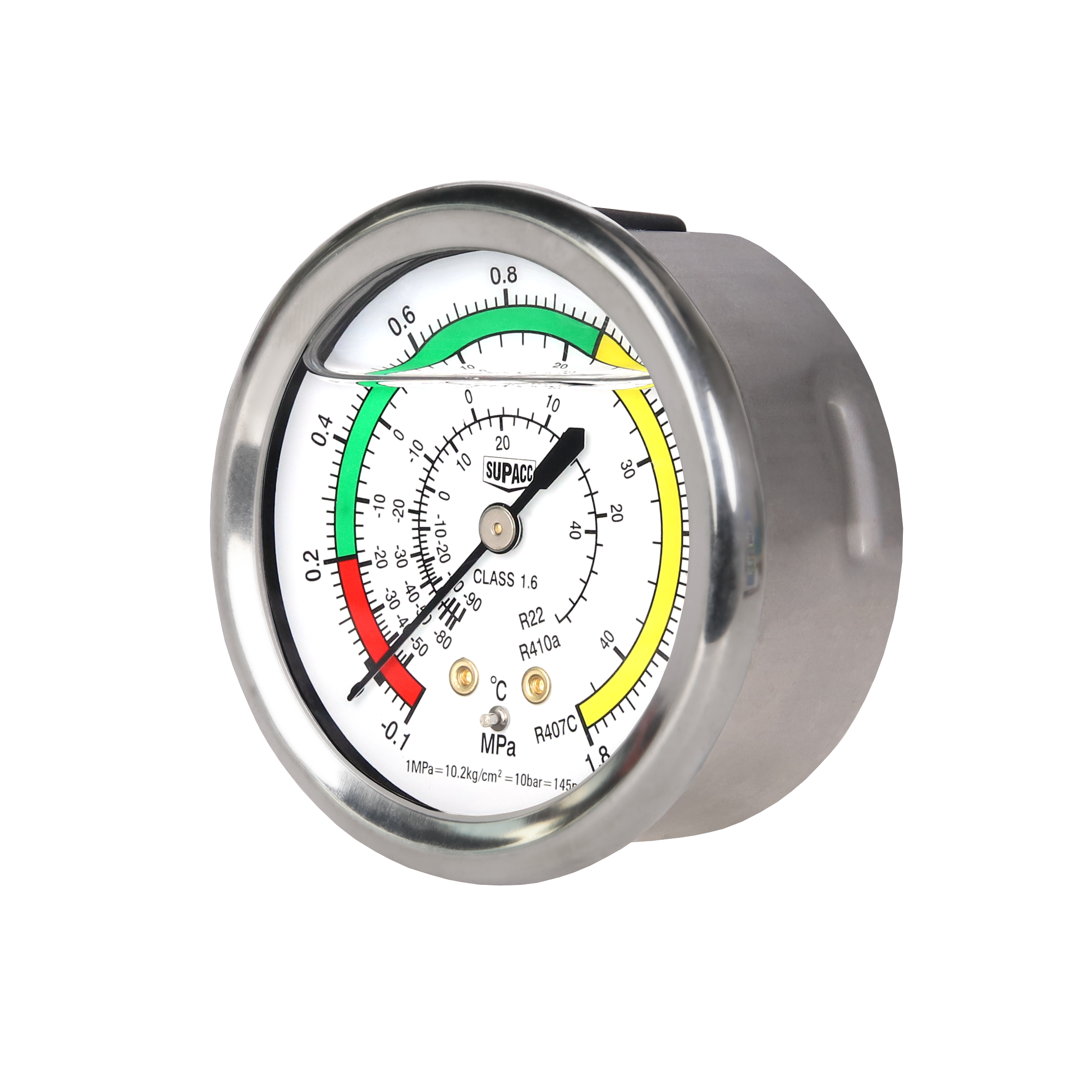 Wholesale Refrigerant Manifold Pressure Gauges Pressure Vacuum Gauges Oil Filled Refrigeration Compound Pressure Gauge