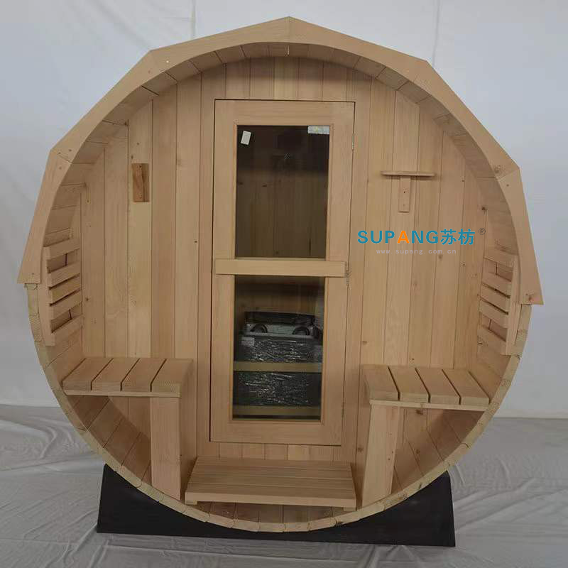 Wholesale Canadian Hemlock Traditional Steam  wooden sauna room Barrel Sauna Outdoor infared sauna